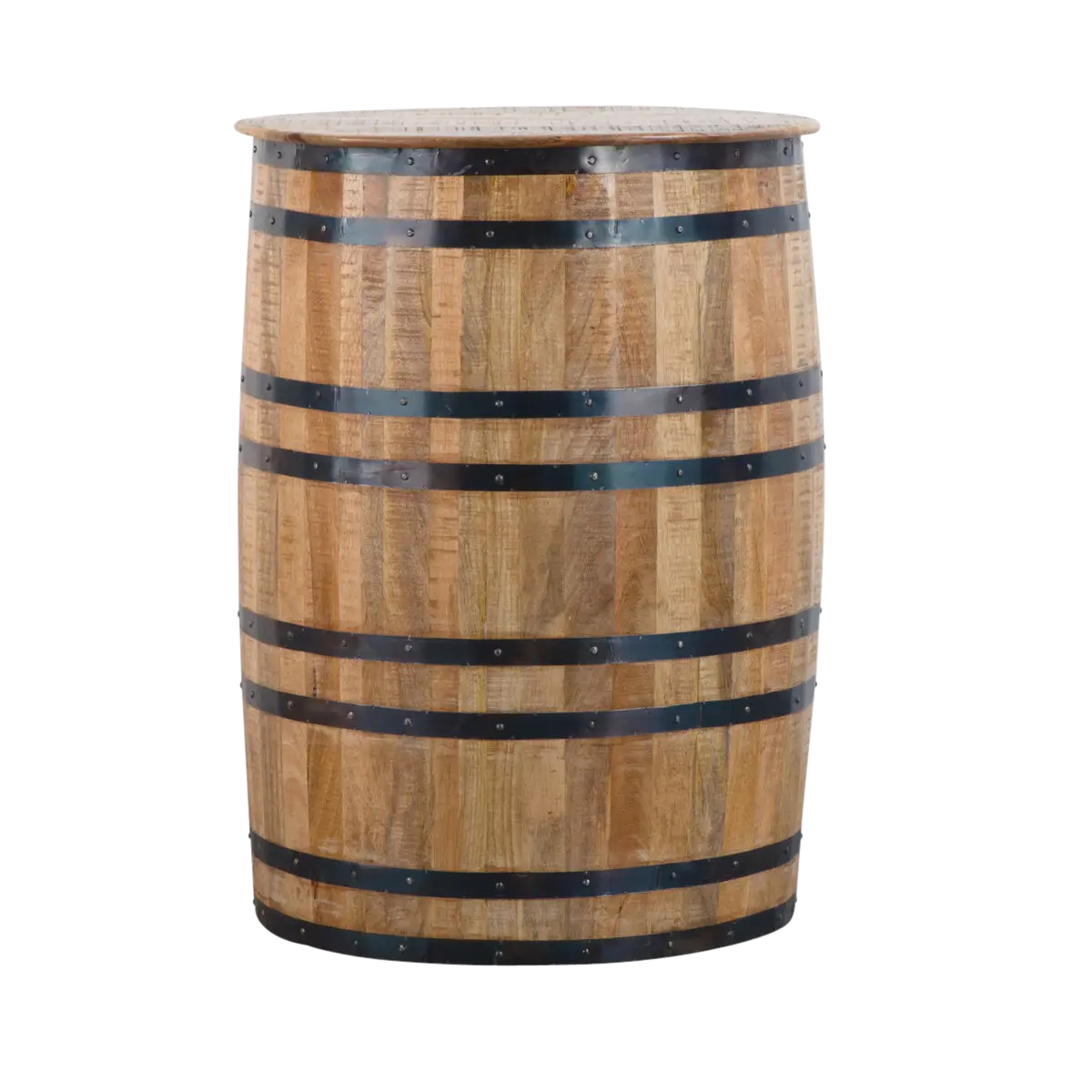 Bar Tonneau en Bois de Manguier et Métal - Style Industriel