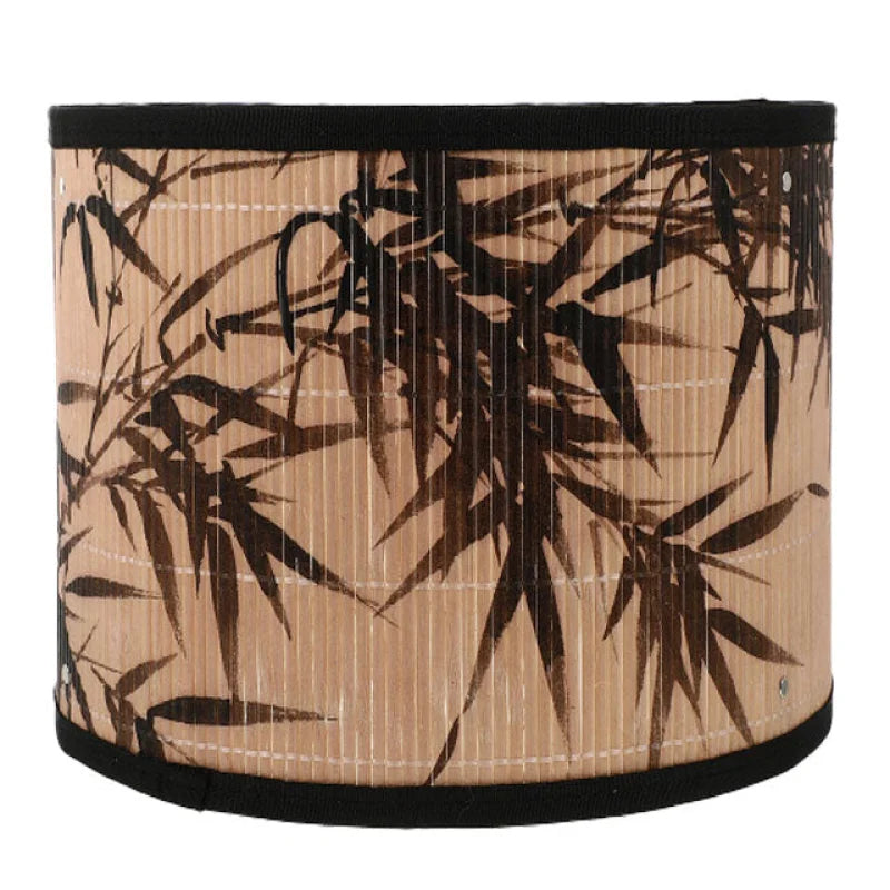 Abat-Jour en Rotin Feuilles de Bambou