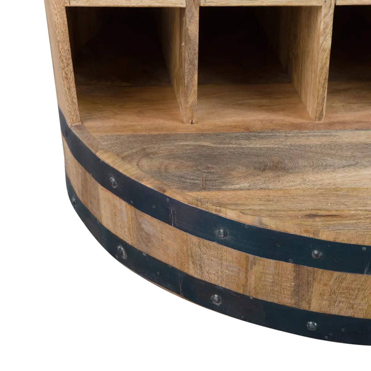 Bar Tonneau en Bois de Manguier et Métal - Style Industriel