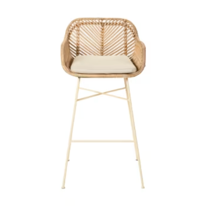 Lot de 2 Tabourets de Bar en Rotin