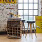 Bar Tonneau en Bois de Manguier et Métal - Style Industriel