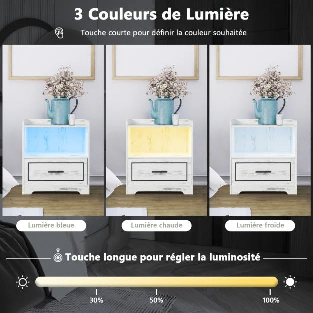 Table de Chevet Led Intelligente