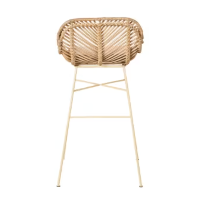 Lot de 2 Tabourets de Bar en Rotin