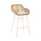 Lot de 2 Tabourets de Bar en Rotin - Pieds Beiges
