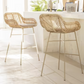 Lot de 2 Tabourets de Bar en Rotin